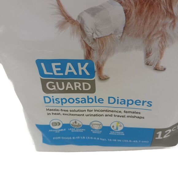 9 Dog Diapers SMALL Female In Heat Leak Dogs 8-15 Lbs Guard Disposable Open Box - Picture 4 of 10